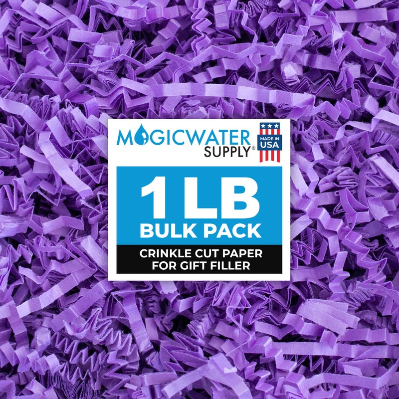 MagicWater Supply Crinkle Cut Paper Shred Filler-1LB Purple-Decorative & Protective Packaging for Bridesmaid Gifts & Bridesmaid Proposal Gifts Holiday Stuffers Birthdays Wedding & Anniversaries - Image 1